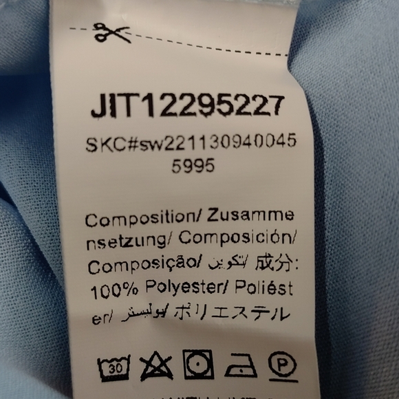 Shein Women's Light Blue Ruffle Flare Knee Length Dress Size L NWT - Picture 11 of 11